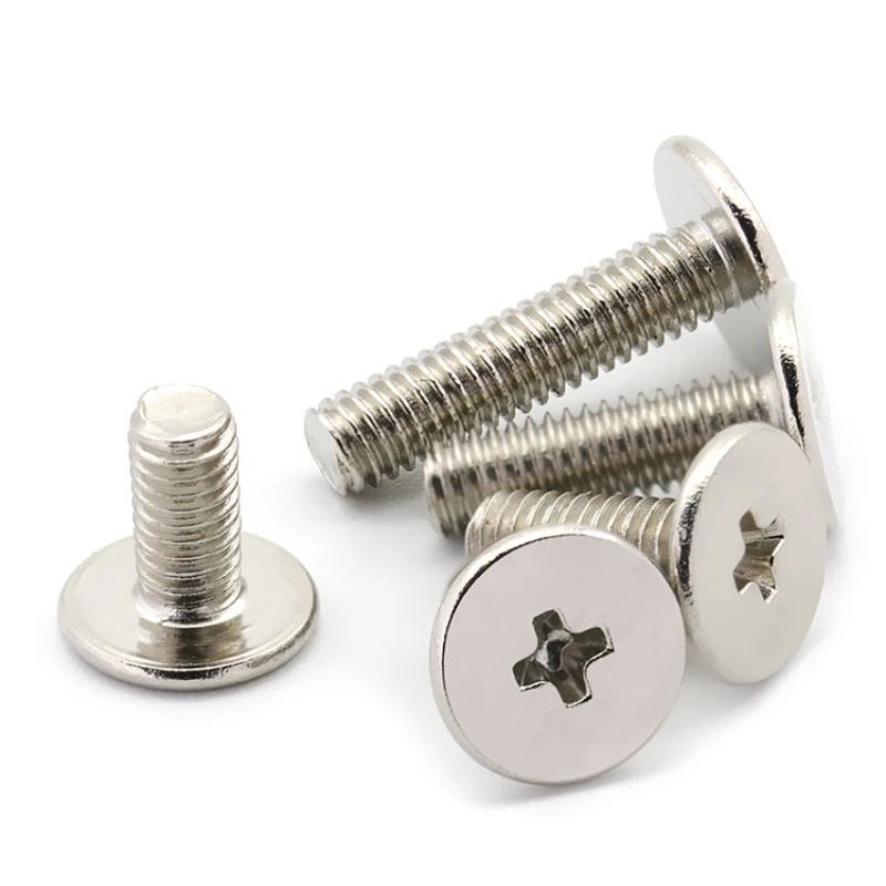 M1.2 M1.4 M1.6 M2 M2.5 M3 M4 M5 M6 Nickel Plated Cross Ultra Thin Flat Wafer Head Bolt Laptop Screws