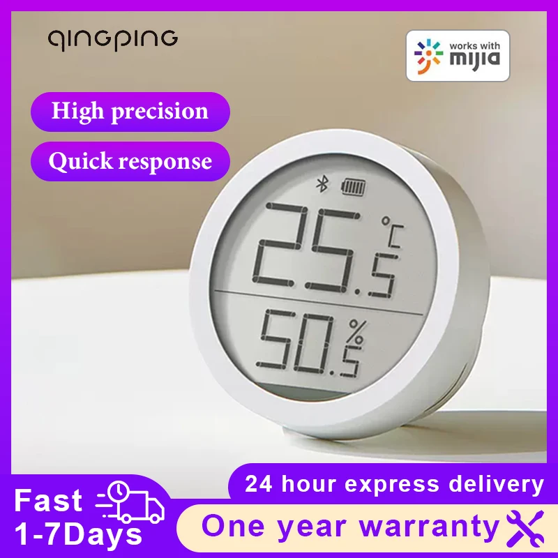 For Xiaomi Qingping Digital BLE5.0 Thermometer & Hygrometer Monitor Lite Electronic LCD Screen Data Automatic Recording Mi Home