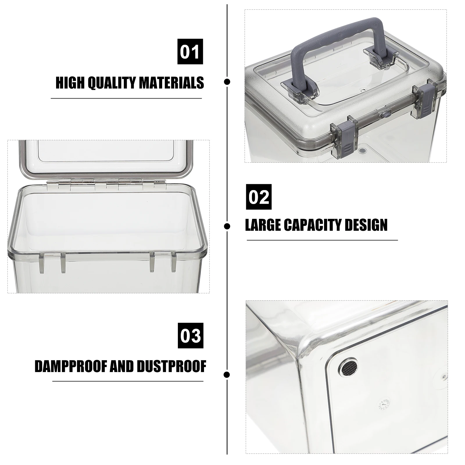 

Camera Lens Moisture- Storage Boxes with Lids Hard Case Containers Outdoor Bin Portable