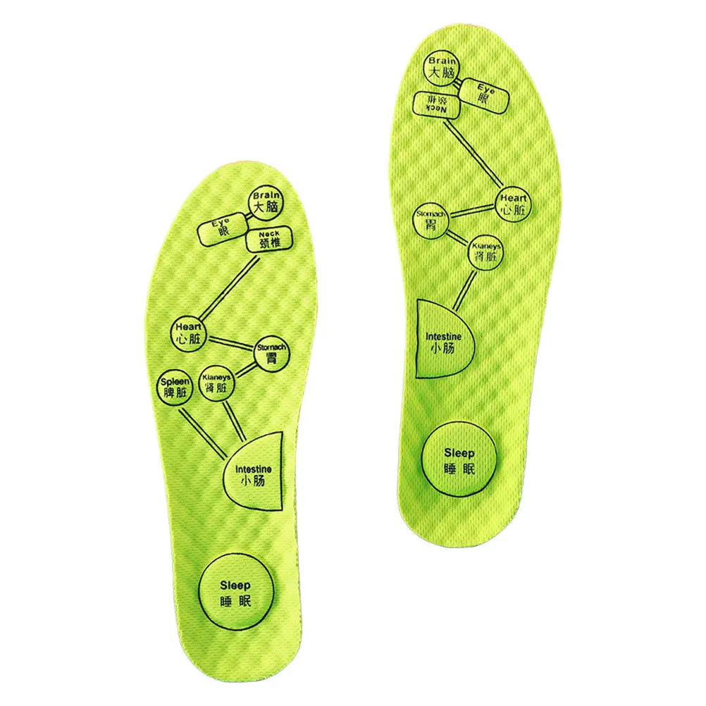 1Pair Massage Insoles Professional Sports Shoe Inserts Breathable Comfortable Shockproof Nonslip Ankle Support Walking Running