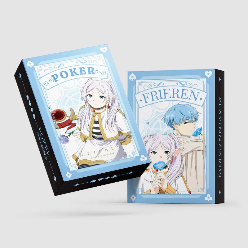 Cartes de jeu de poker à couverture rigide Anime, Frieren Himmel Cosplay, cadeau de refroidissement, jouet Frieren aux funérailles