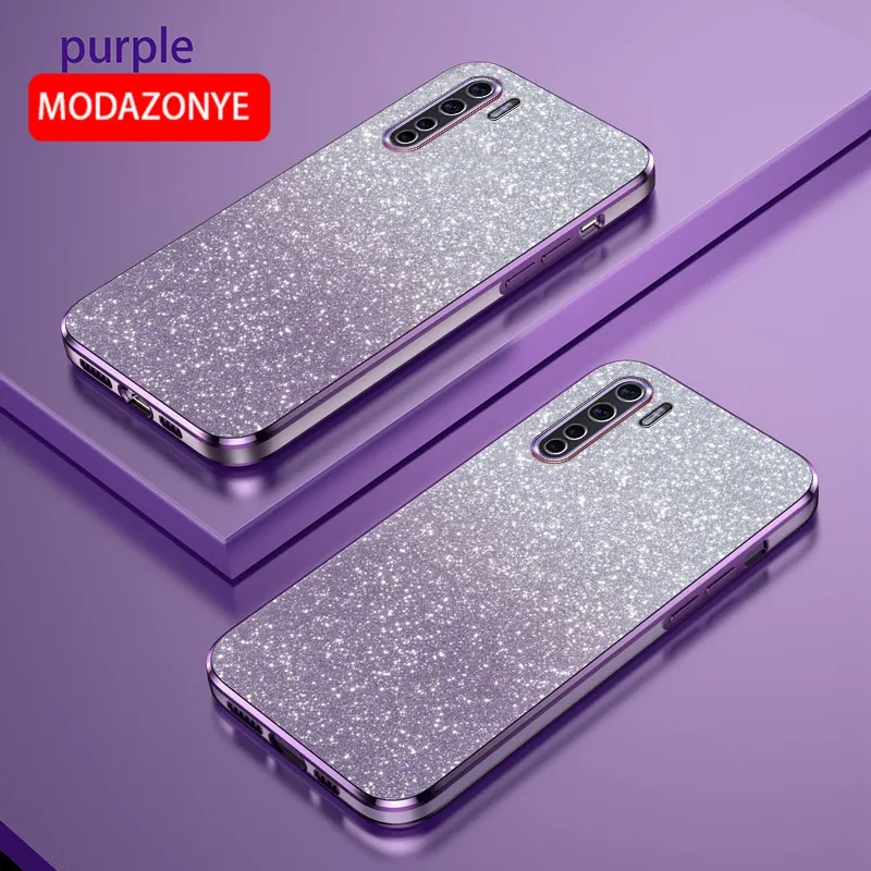 For OPPO Reno 3 Case Electroplating Colorful Soft Glitter TPU Cellphone Cover Luxury OPPO Reno3 Phone Case