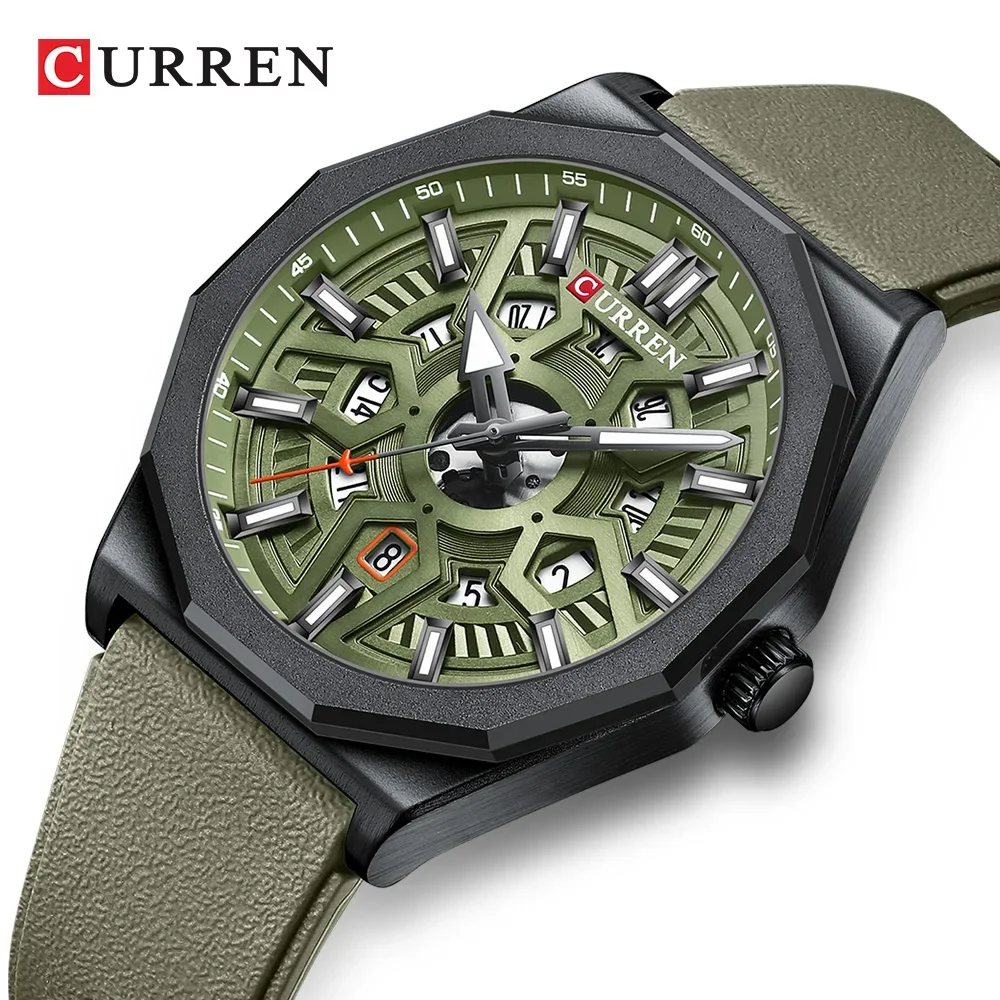 

CURREN Men's Top Brand Fashion Watch Casual Sports Silica Gel Waterproof Quartz Wrsitwatches for Male Auto Date Hands Clock 8437