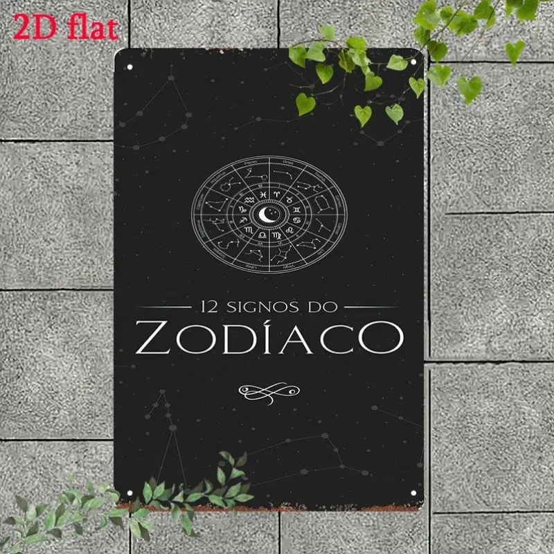 Zodiac Signs Exploration Mystery metal Sign - 12 Constellations, Astrology, Palmistry, Star Sign Predictions, Compatibility Anal