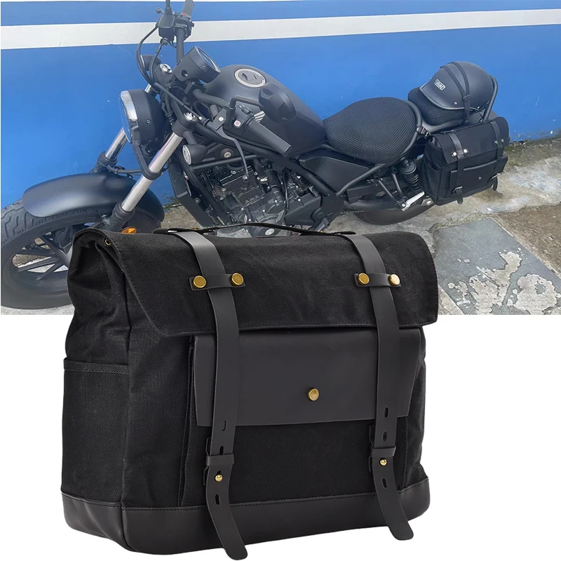 Vintage Motorcycle Saddlebag Waterproof Motorbike Side Bag Moto Knight Shoulder Bag Helmet Bag For Indian Victory Benelli