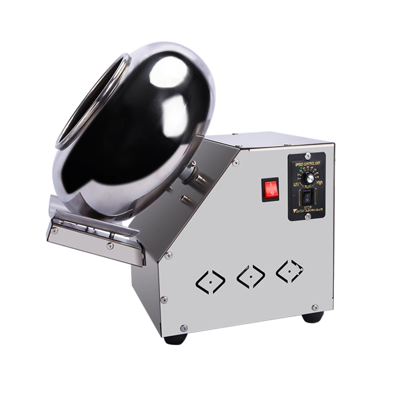 

220V Commercial Small Sugar Coating Polishing Machine Stainless Steel Comes With Heating Drying Food Processing Equipment 500W