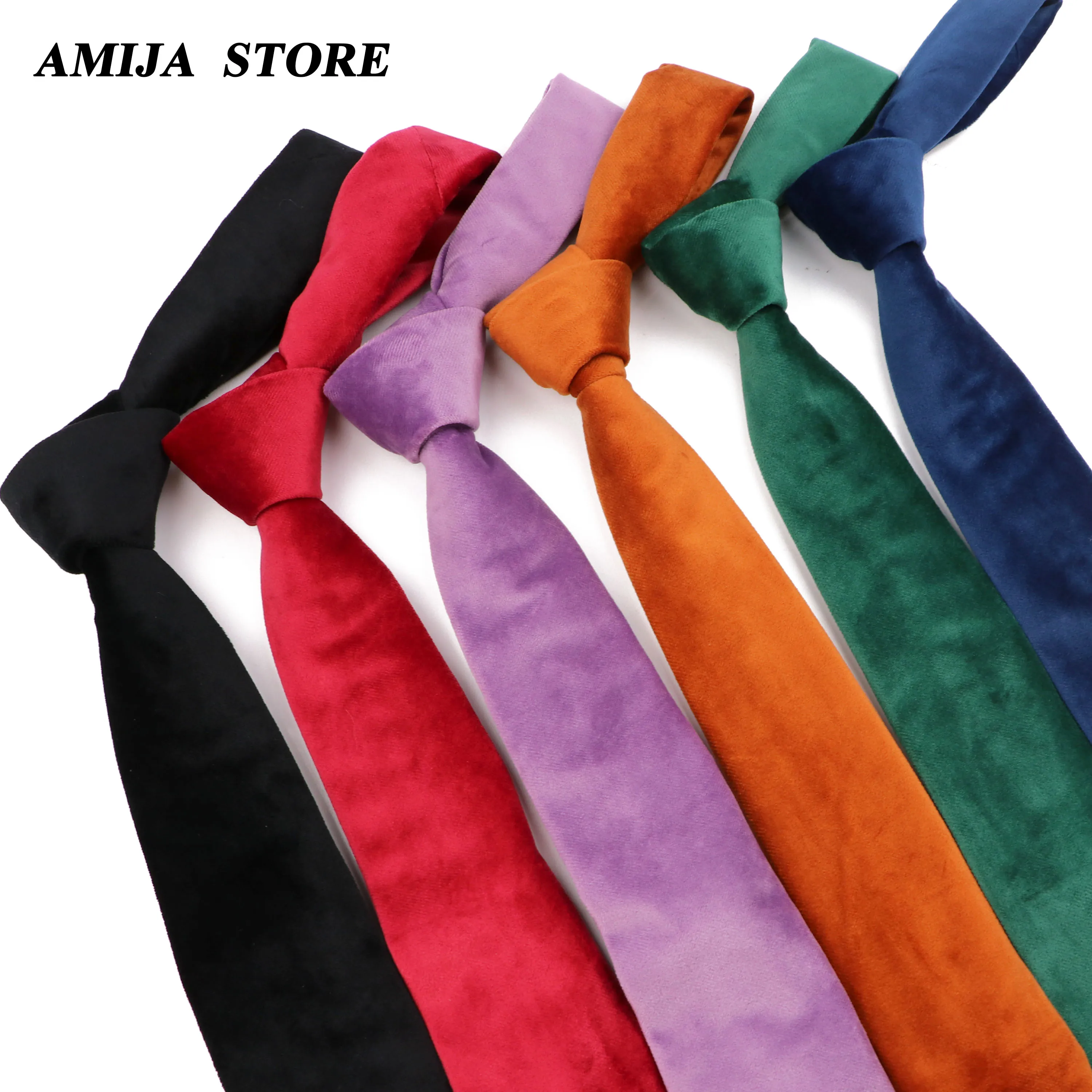 Vintage Men's Velvet Ties Warm 7CM Neckties Handmade Soft Father's Day Gifts Groom Wedding Funeral Tie Formal Wear Accessories