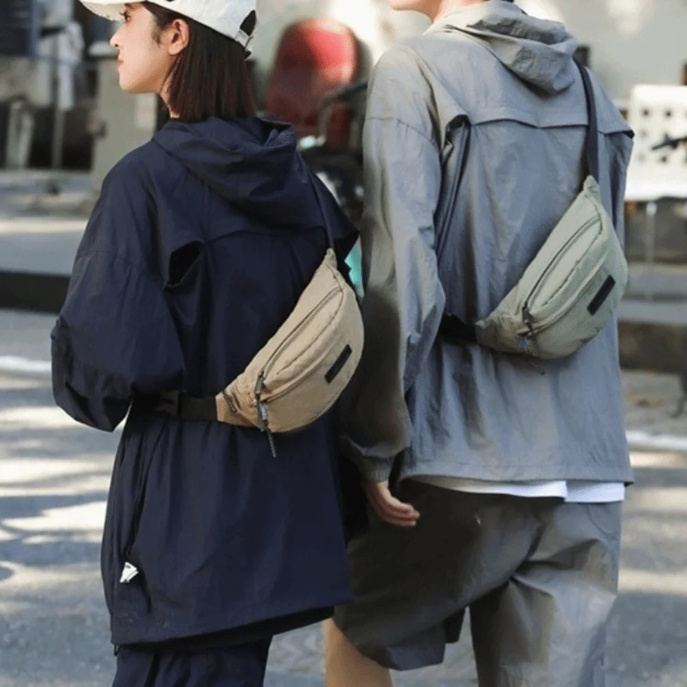 

Прочная повседневная мужская нагрудная сумка, водонепроницаемая нейлоновая сумка на плечо, дышащая поясная сумка через плечо большой вместимости для езды на велосипеде