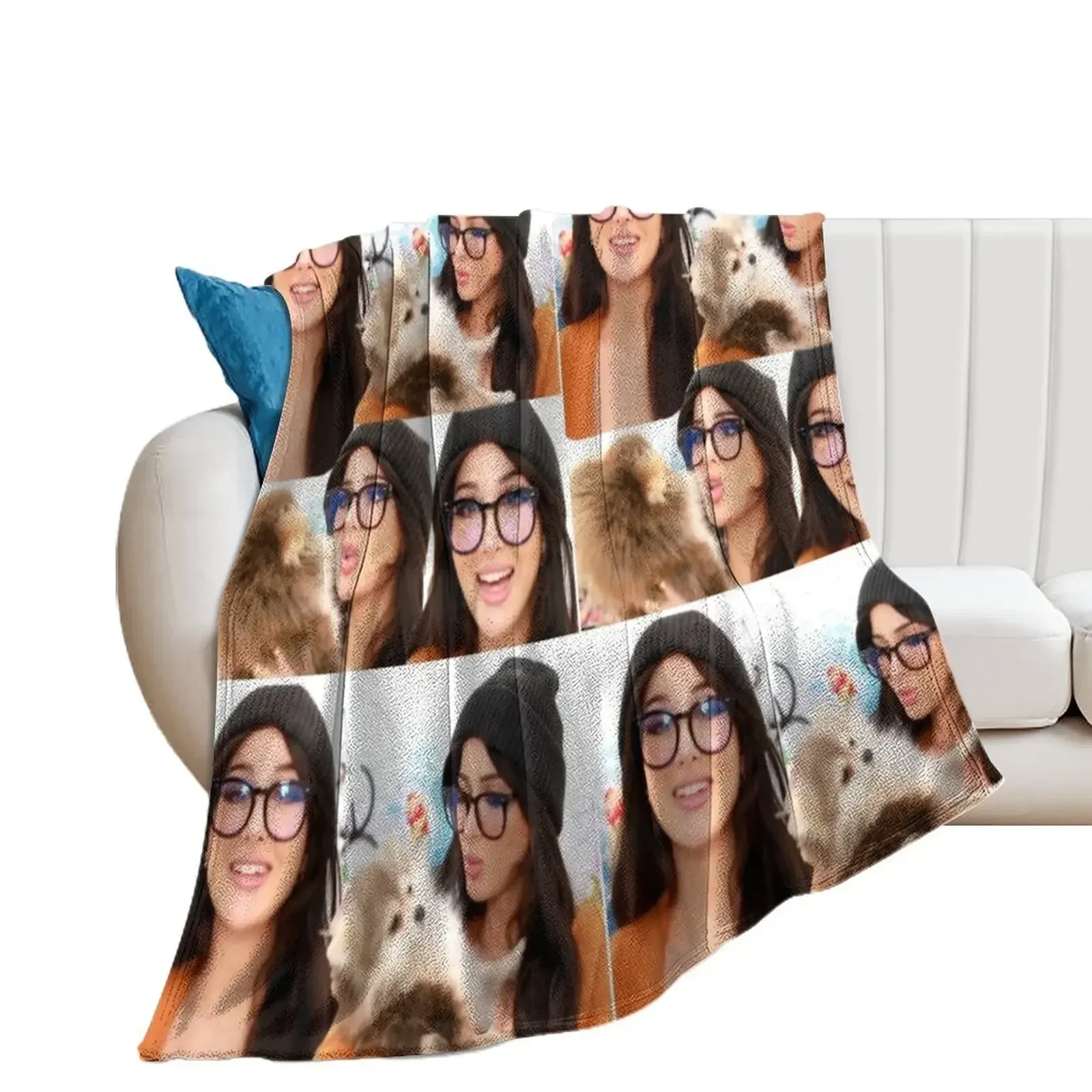 

Sssniperwolf cozy collage Throw Blanket Heavy manga Blankets