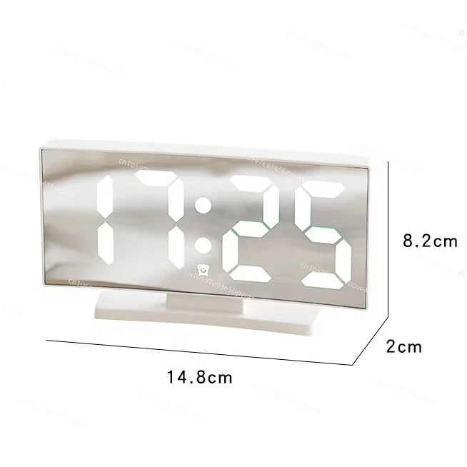 Multifunctional LED Square Screen Desktop Electric ABS  Mirror Electronic Time Date Temperature Display Alarm Clock Snooze