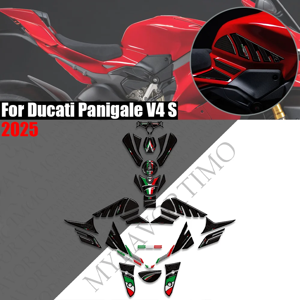 

For Ducati Panigale V4S V4 S 2025 Protector Motorcycle Fuel Tank Pad Sticker Moto Epoxy resin moto Decals PanigaleV4s