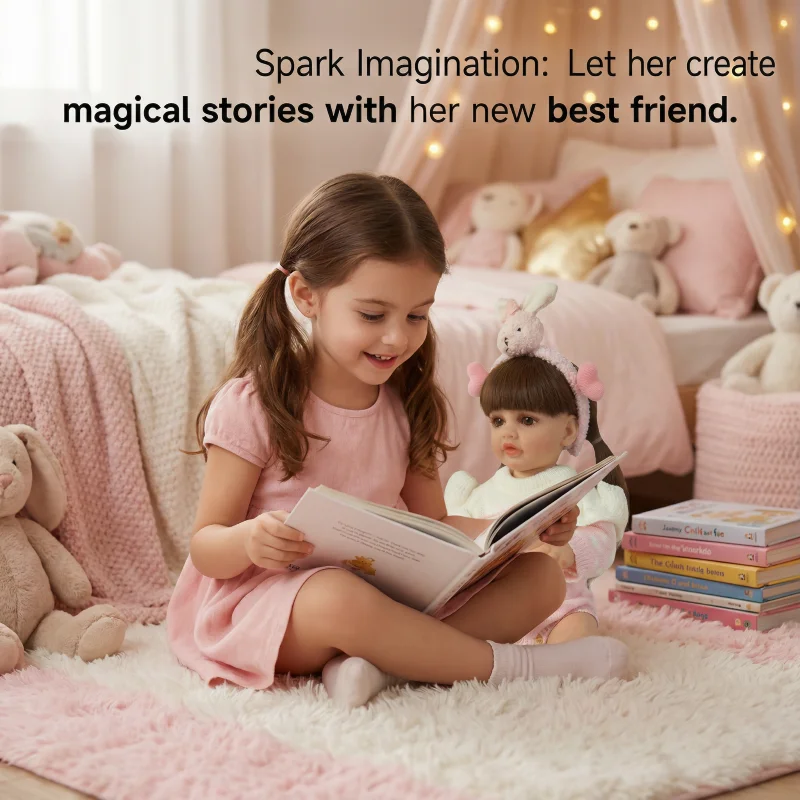 NPK 22인치 프린세스 베티 부드러운 실리콘 비닐 리본 토들러 걸 인형 실물 같은 아기 선물 소녀용 크리스마스