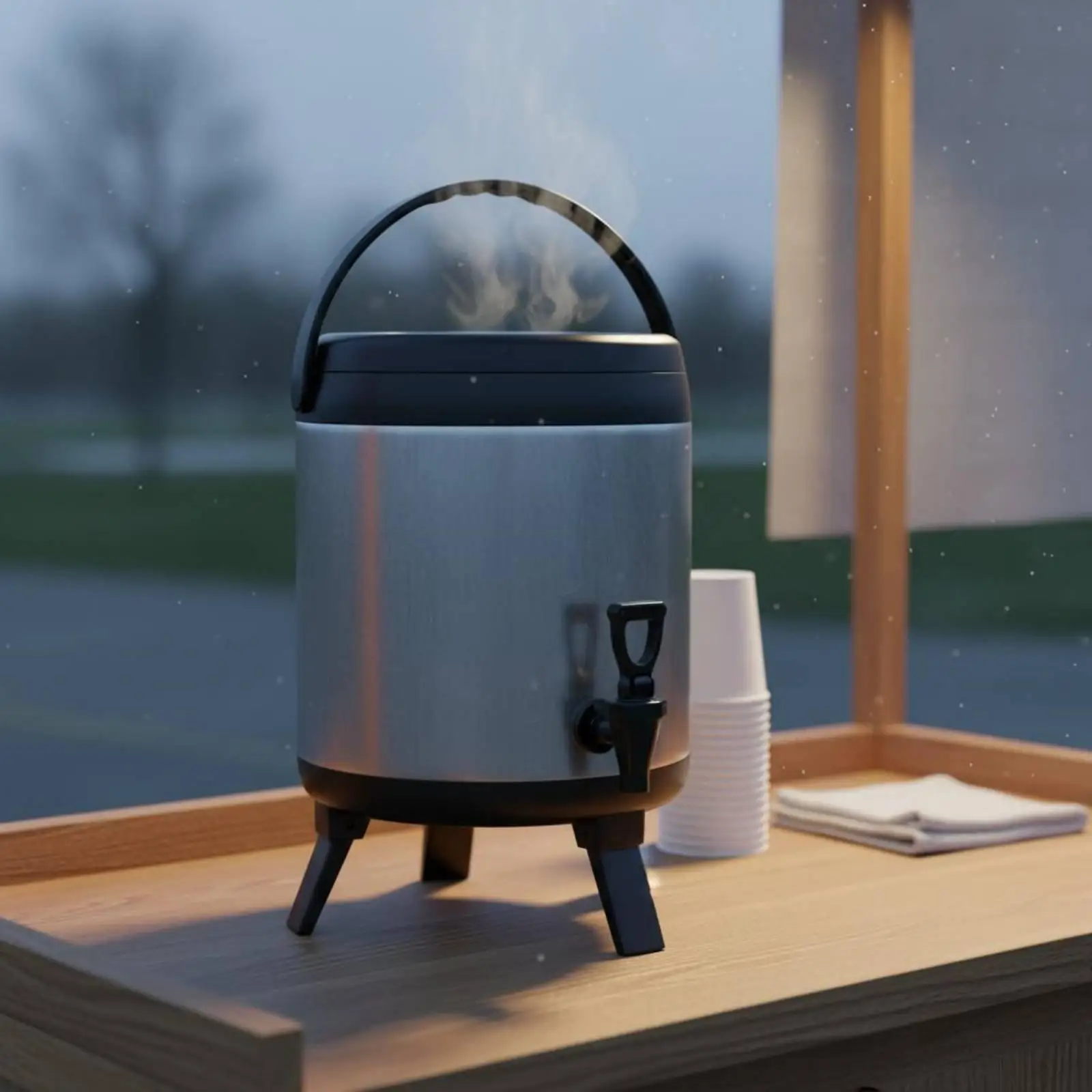Durable Insulated Beverage Bucket Large Capacity Stainless Steel Thermal Cooler Hot Cold Drink Server for Picnic