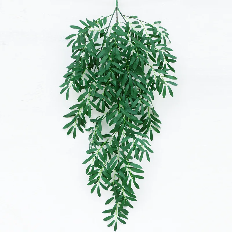 130cm Artificial Olive Leaves Willow Wall Hanging Fake Flowers Wedding Home Decoration Fake Leaves Green Plants Wall