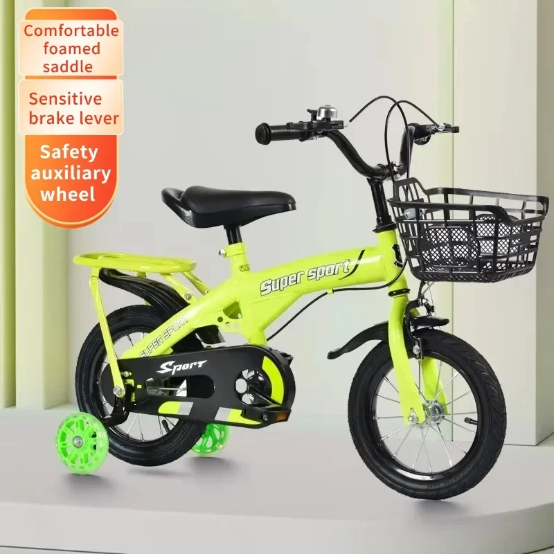 

Children's Green Bicycle with Rear Seat for Kids 12 14 16 18 Inch Medium to Large Children's Green Bicycle with Rear Seat