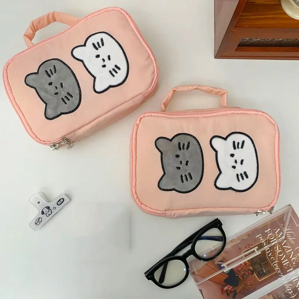 

Large Capacity Cute Cat Cosmetic Bag Korean Style Carry-on Makeup Tote Makeup Pouch Bag Handbag Toiletries Organizer