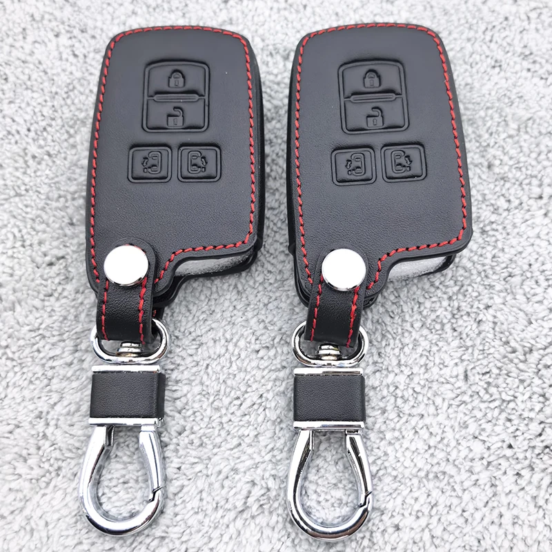 4-Tasten-Leder-Autoschlüssel-Gehäuse für Toyota Alphard, Vellfire, HV, Noah, Voxy, Esquire, Sienta, Schlüsselanhänger-Schutzhülle
