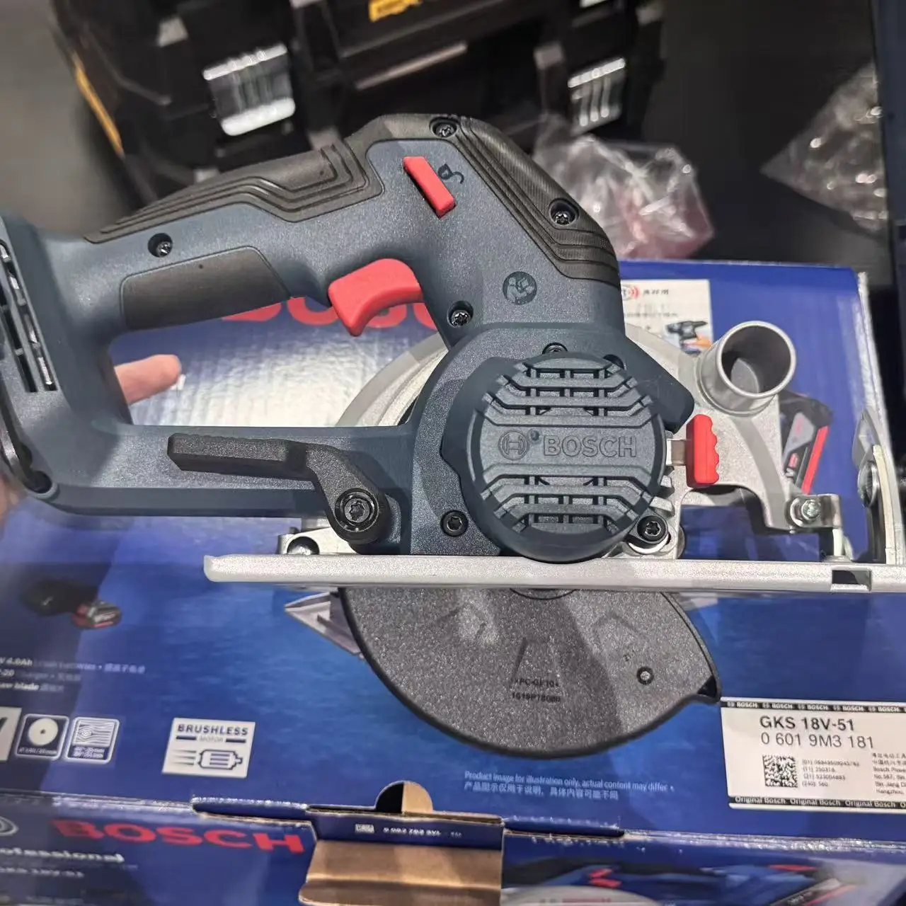 BOSCH GKS 18 فولت-51 منشار دائري لاسلكي 18 فولت احترافي 140 مللي متر منشار كهربائي آلة قطع النجارة Bosch GKS18V-51 #5