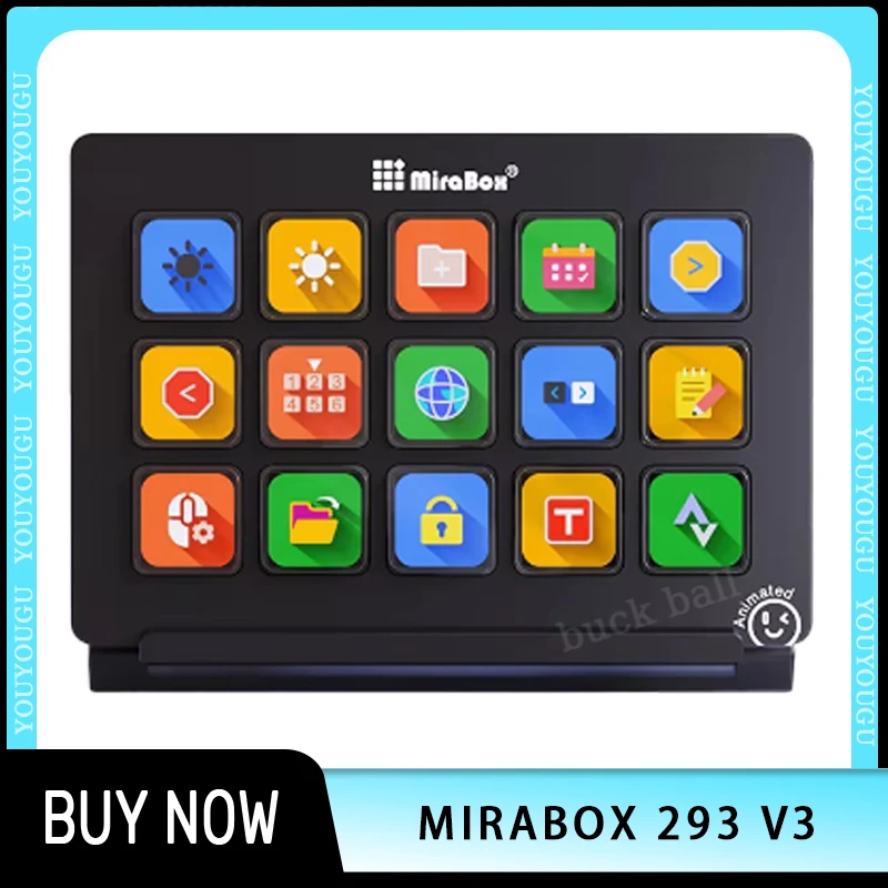 Mirabox 293 V3 Stream Deck Keypad Visual Screen Macro Lcd Button Programming Visual Highlight Accessories Customize Office Gifts