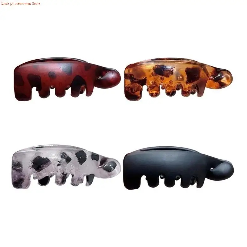 F92D 여성 동물 패턴 클로 클립 바나나 헤어 클립 Updos 헤어 홀더 매일 착용