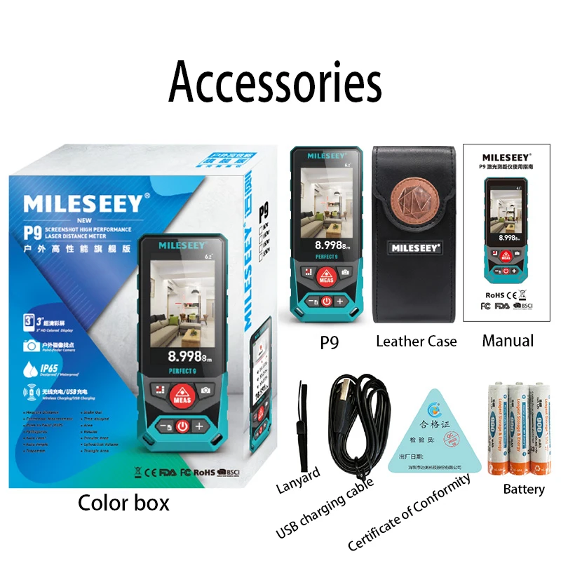 Mileseey P9 Outdoor  Laser Distance Meter 200m 300m 400m Colorful Point To Point Laser Measure Super Camera Screenshot