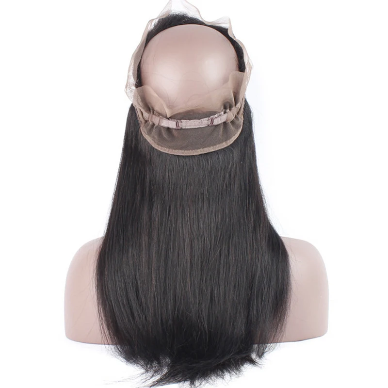 Human Hair 360 Transparent Lace Frontal Pre-Plucked Natural Hairline 8-20 Inch Brazilian Virgin Hair Full End 150% Density