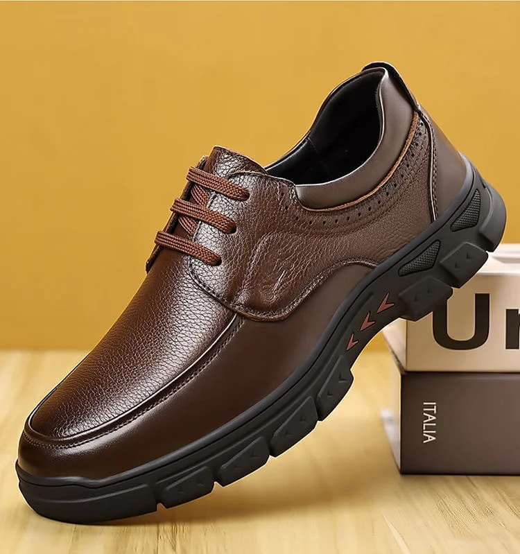 Zapatos Casuales de Cuero para Hombre, Suela Suave Antideslizante, Resistentes al Desgaste, Zapatos Formales de Negocios, Zapatos de Moda para Papá, Cómodos y Transpirables