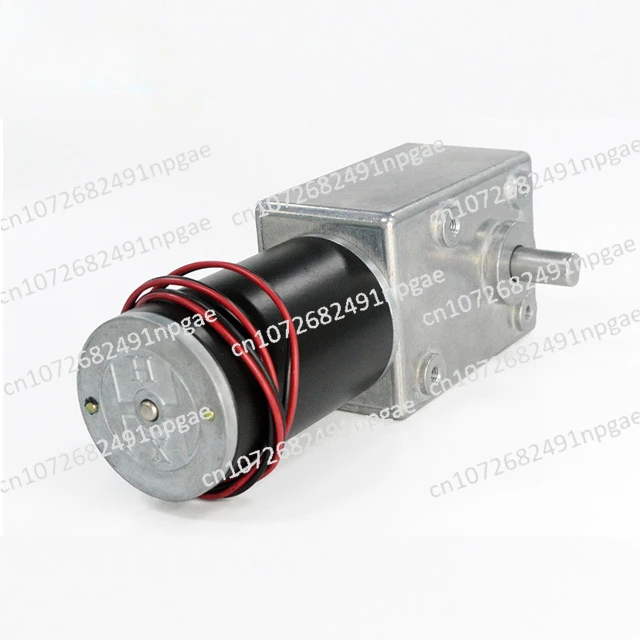 BRINGSMART High Torque 12v Dc Motor 12V 24V High Torque Low Speed Strong Magnetic Dc Worm Gear Motor Self-lock for Barbecue