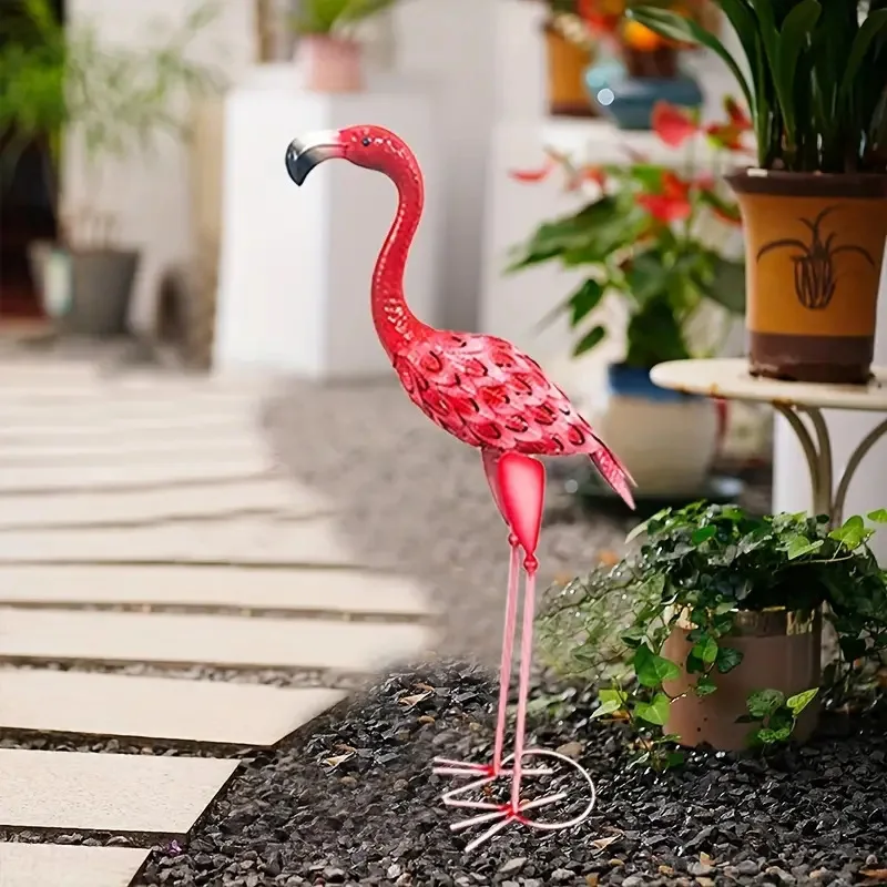 

Pink Flamingo Outdoor Statues, Metal Flamingo Yard Art Decor for Garden Home Patio Yard Display Flamingo Yard Decoration