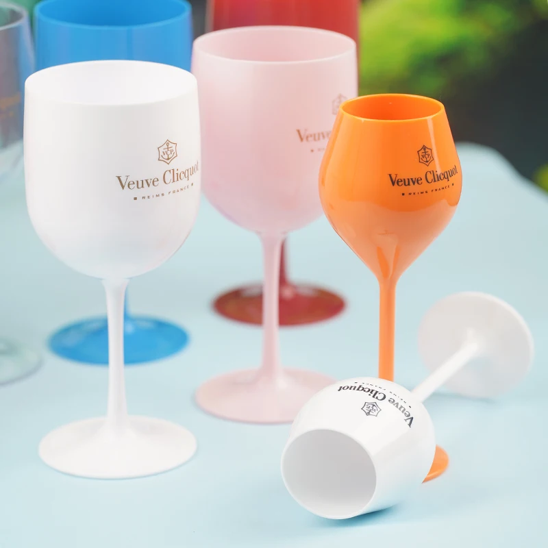 Veuve Clicquot Flutes Glasses Plastic Wine Glasses Dishwasher-safe White Orange Acrylic Champagne Glass Beer Whiskey Party Cups