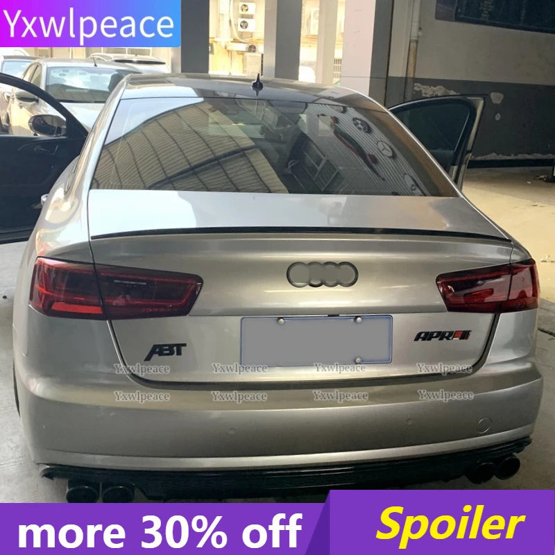 

For Audi A6 C7 2012 2013 2014 2015 2016 17 2018 Spoiler ABS Plastic Unpainted Color Rear Trunk Lip Wing Body Kit Accessories