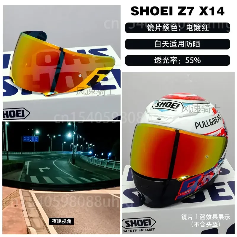 Visière de casque pour SHOEI X14 Z7 Z-7 CWR1 CWR-1 RF1200 RF-1200 Xcompact X-Spirit NPoly Pare-brise Moto Casque Lentille Accessoires