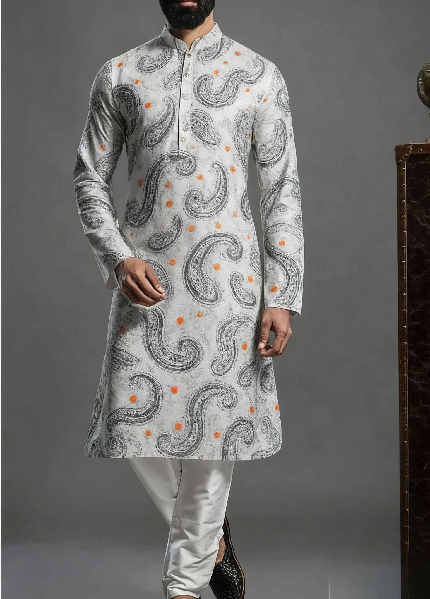 Kurt modello stampato da uomo kurtaasuha accappatoio regolare alla moda e vestibilità casual adatto a tutte le occasioni