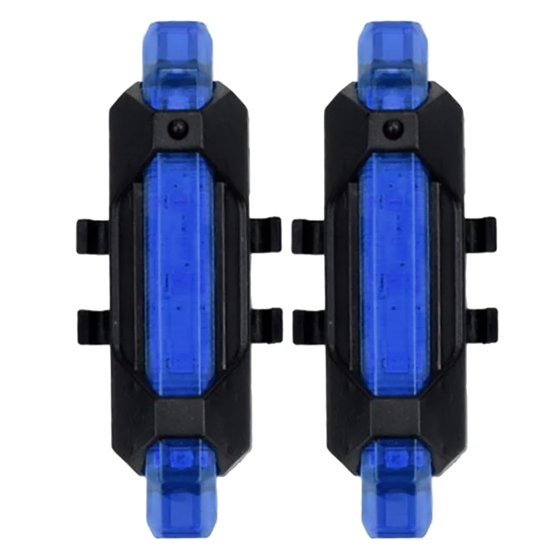 2Pcs Electric Scooter Warning Light Waterproof Scooter Taillight Night Safety LED Flash Lamp for M365 Pro Blue