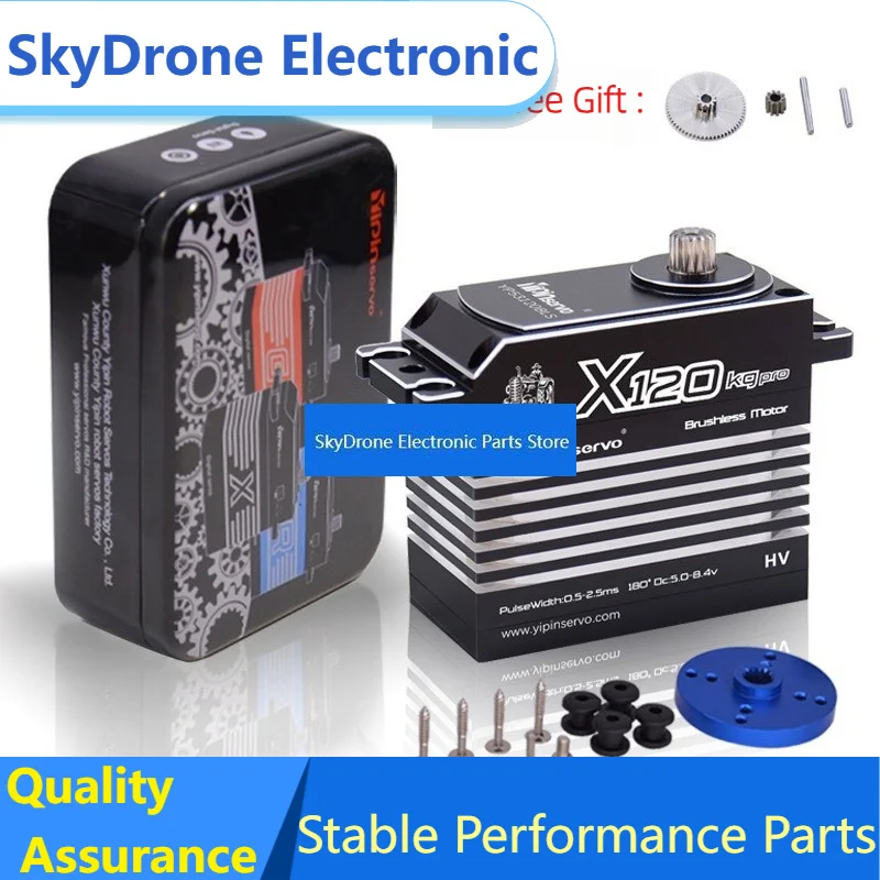 SkyDElYIPINSERVO X120KG Waterproof Digital Servo Full Metal For 1/6 RC Truck Robot Arm DIY