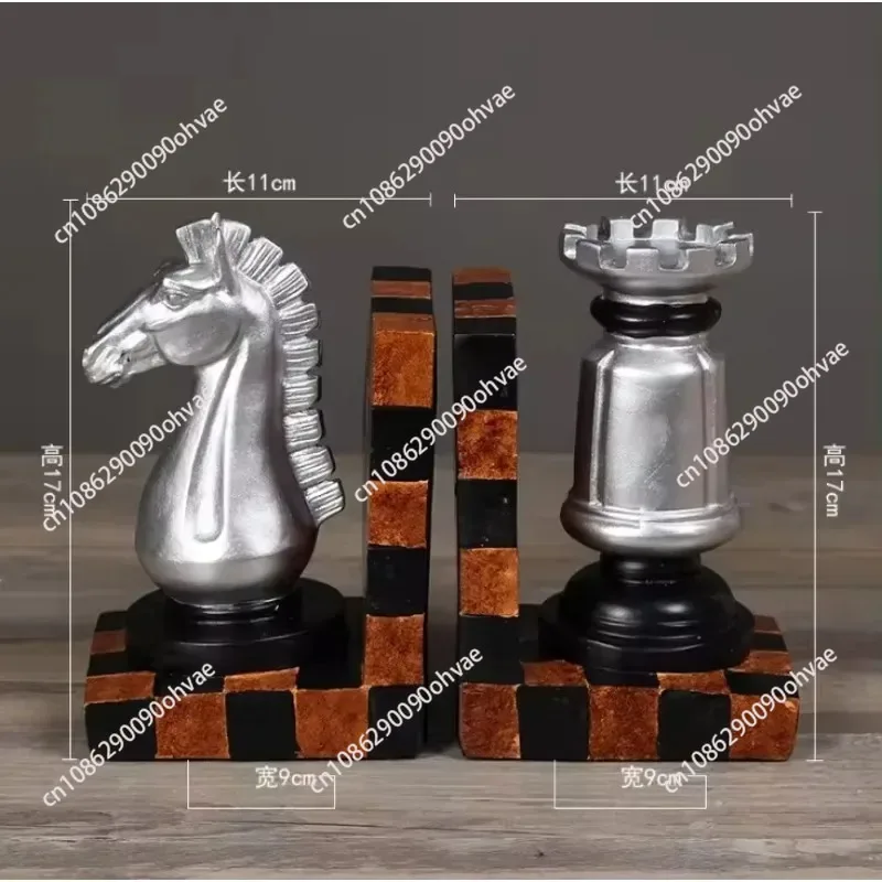 1 PAIR Resin Craft books Stand Chess Figurines bookends creative bookends home decorations ornaments