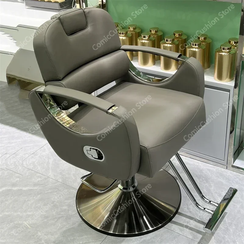 Comfortable Stylist Barber Chairs Barbershop Rolling Metal Chair Vanity Professional Swivel Silla De Barberia Luxuy Furnitures