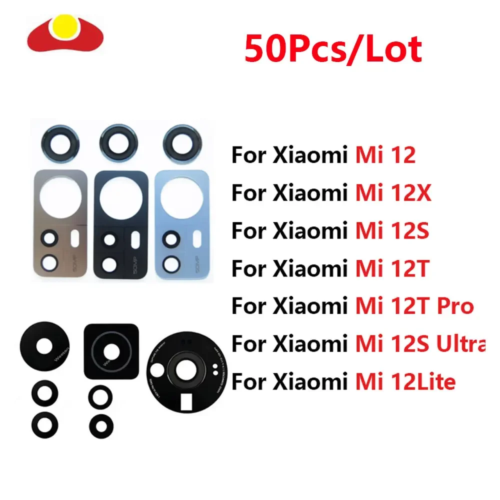 

50Pcs For Xiaomi 12 12T 12X 12S Pro 12 Lite 12S Ultra Back Rear Camera Lens Glass Big Lens Glass Tape Replacement Parts