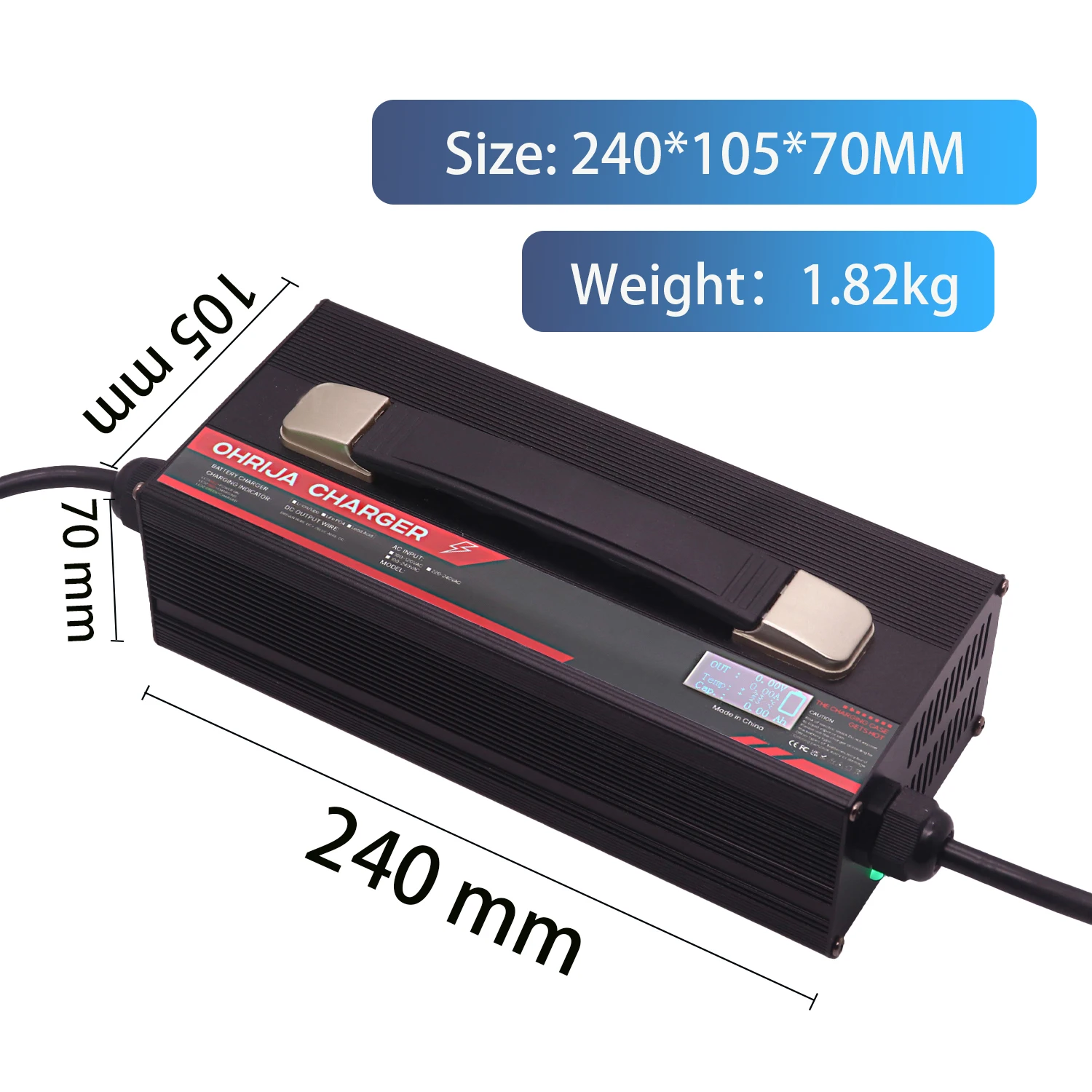96.6V 10A high-power aluminum shell LCD lithium iron phosphate fast charging charger 23S 85.1V battery dedicated: Efficient heat