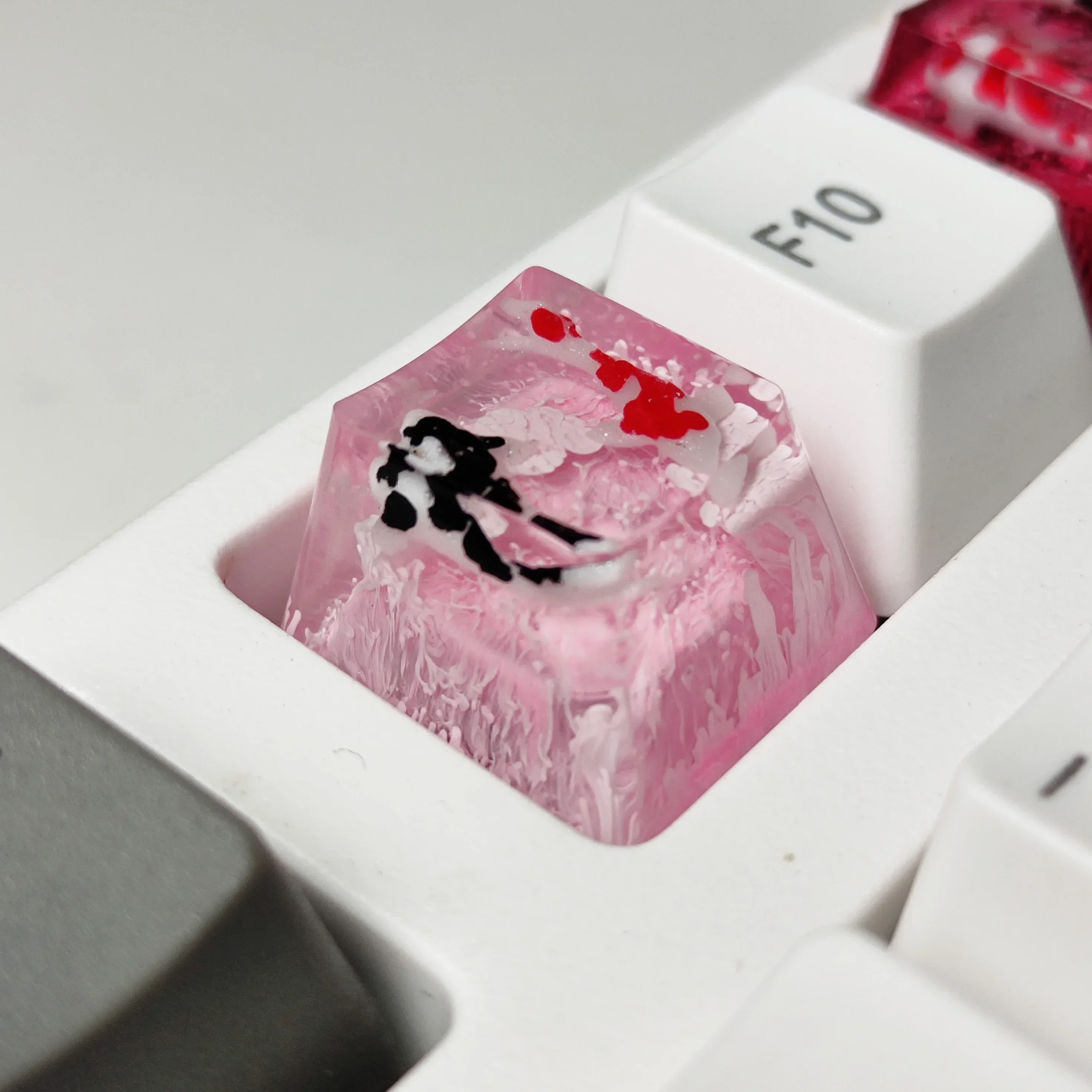 Handmade Keycaps Custom Scenery Koi 1U Resin Keycaps For Cherry Mx Switch Gamer Mechanical Backlit Keyboard Replace RGB Keycaps