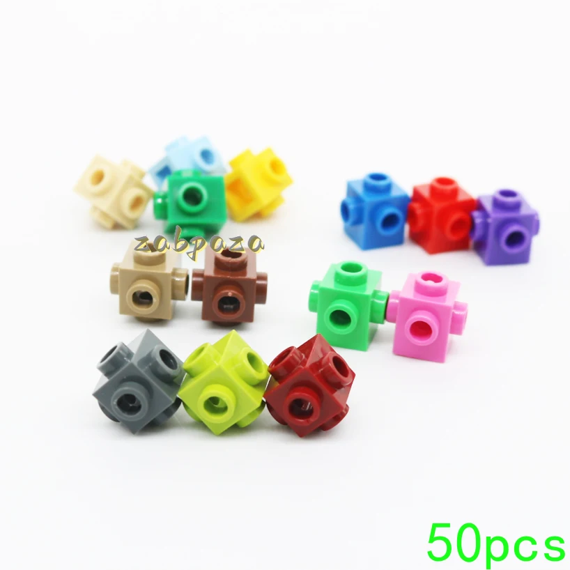 50pcs moc 4733 modifiziert 1x1 Bausteine Kit mit Bolzen auf 4 Seiten Ziegel Partikel Puzzle DIY Spielzeug Kinder Geburtstag Weihnachts geschenk