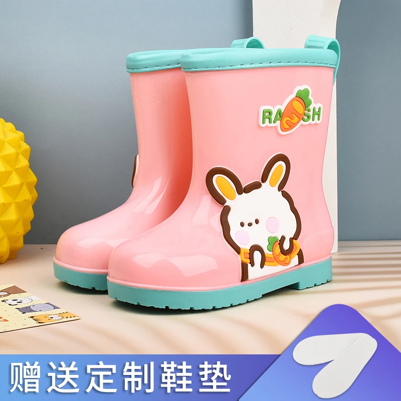 Waterproof and Non Slip Baby Rain Boots for Boys and Girls, Plush and Detachable Water Shoes