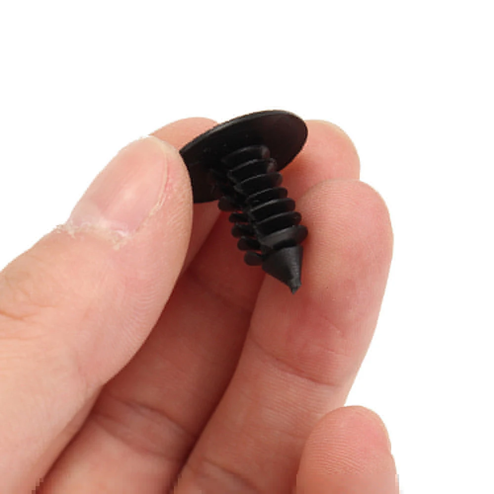 50Pcs Universal Car Fender Bumper Rivet Clip Fastener 9mm Black Plastic Door Fender Bumper Shield Retainer Push Rivets Clip