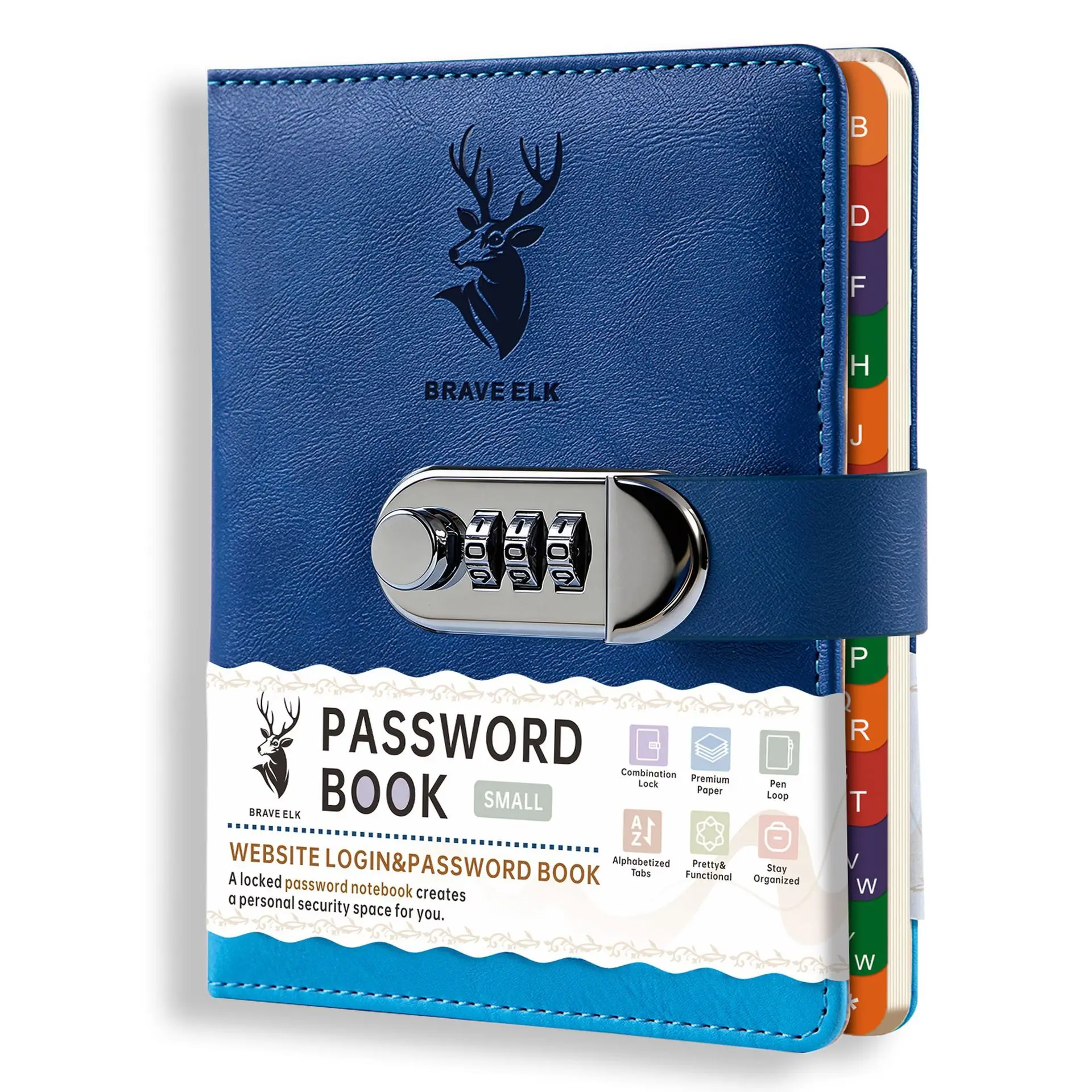 High Quality PU Leather Password Lock Diary B6 Creative Combination Code Notebook Waterproof Journal with Pen Holder