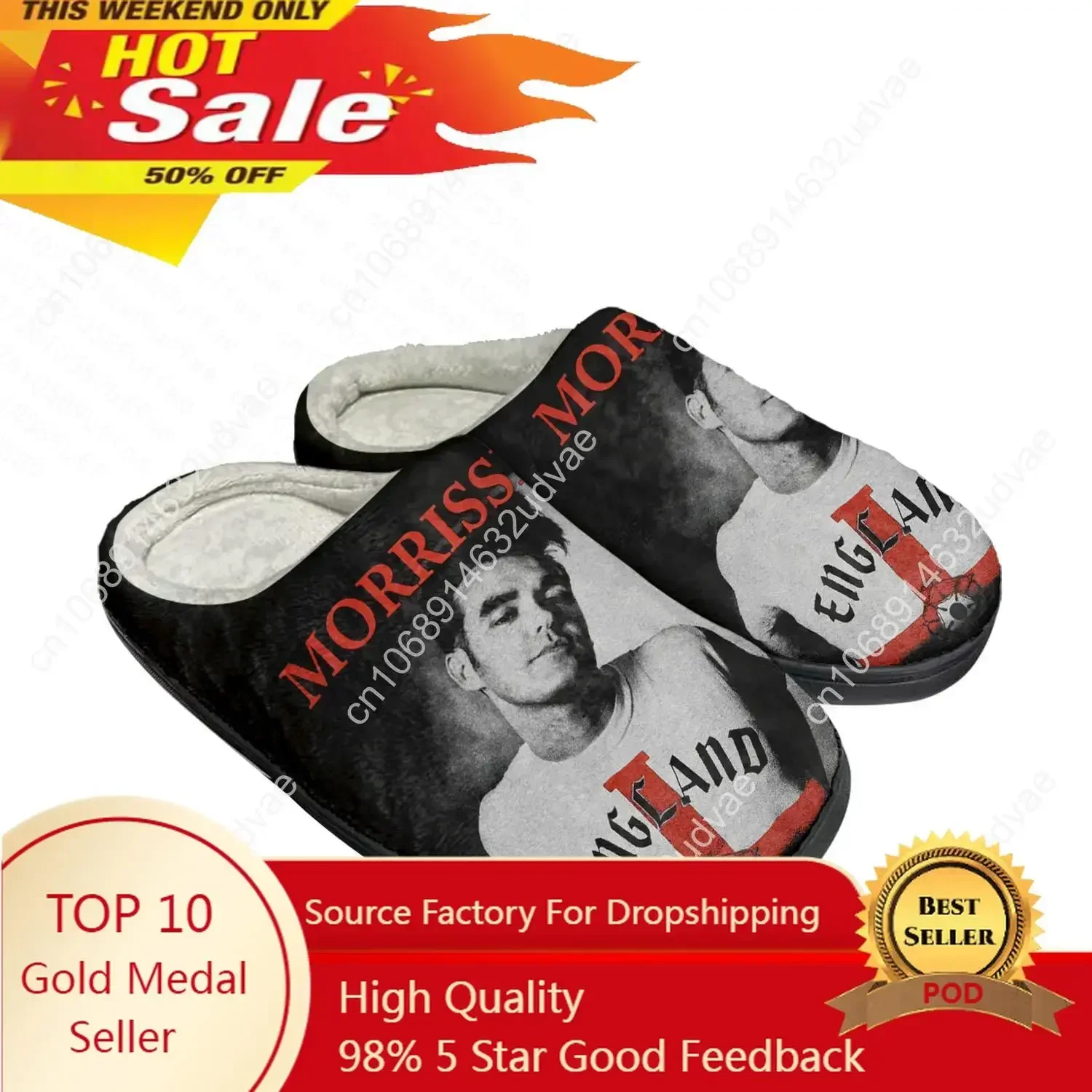 

Morrissey Rock Singer Home Cotton Custom Slippers Sandals Plush Bedroom Casual Keep Warm Mens Womens Shoes Thermal Slipper Black