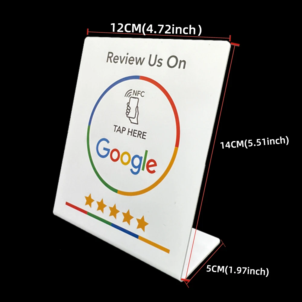 NFC Google Review NFC Stand Display da tavolo Display 13.56MHz NFC Tap Card Stand Reivew us su Google NT/AG215 504byte NFC Stand