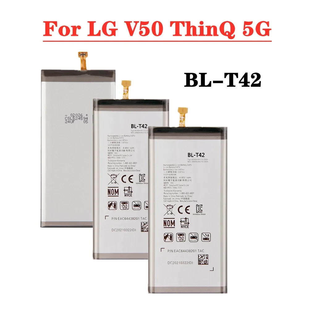 

Высококачественный аккумулятор V50 BL-T42 для LG V50 ThinQ 5G V500N V500EM V500XM BLT42 4000 мАч, аккумулятор для телефона