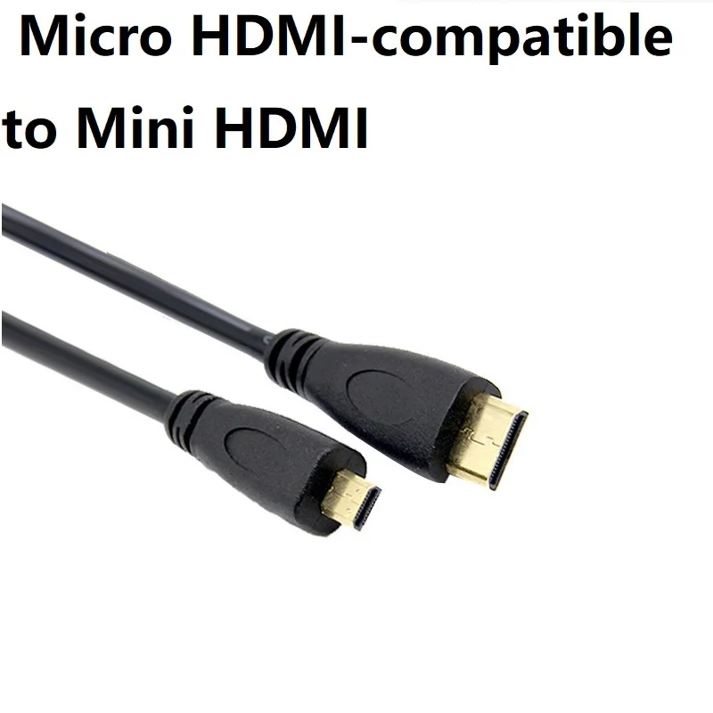 1080p Mini to Micro HDMI-compatible Cable High Definition Data C to D Mobile Computer High Definition Tablet Connection Cable