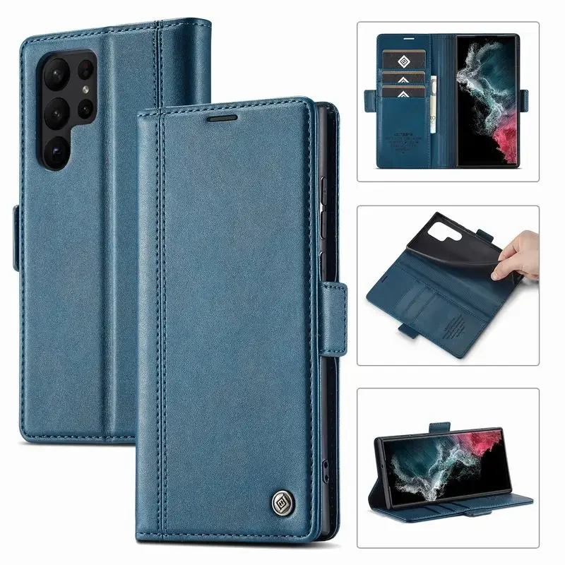 Flip Phone Case For Samsung Galaxy S24 Ultra S23 FE S22 S20 S10 Plus S9 S8 + Note 20 Ultra Book Wallet Card Wallet Cover Etui