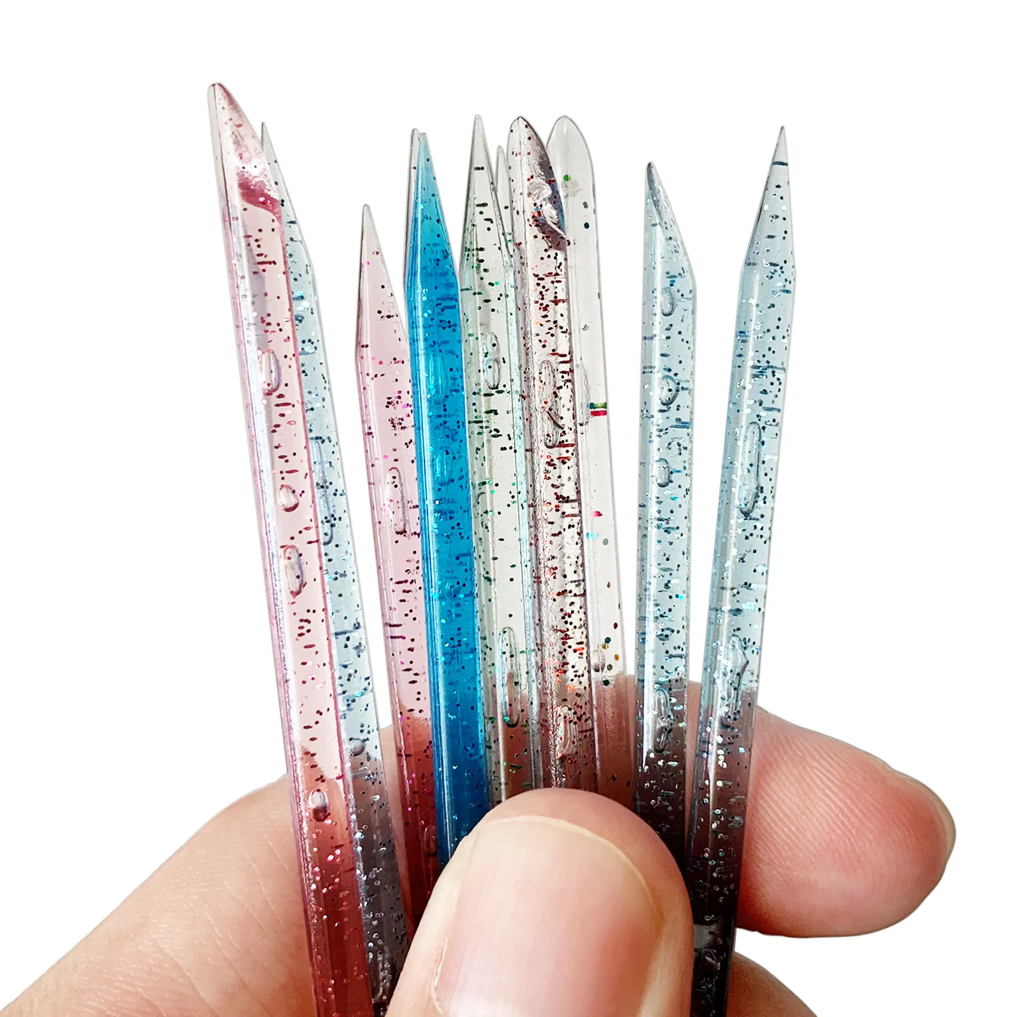 50pcs Lash Extension Supplies Cuticle Pusher Crystal Nail Art Clean Double End Manicures Cuticle Dead Skin Remover Makeup Tools